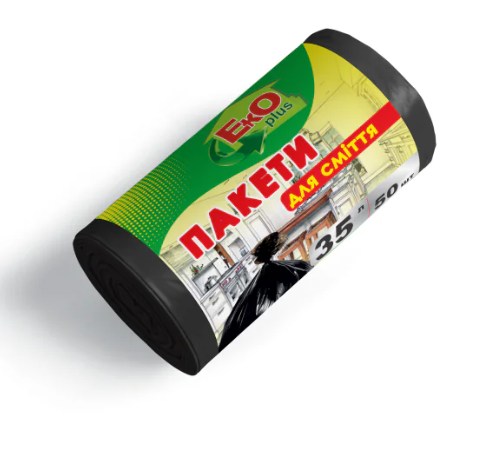 Пакети для сміття 35*50 Чорні ТМ EKO+
